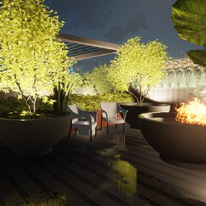 rooftop garden 3d render by white mosaic