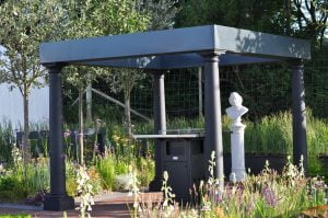 Ornamental garden with seasonal flowers