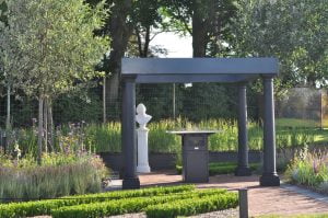 Ornamental garden with seasonal flowers