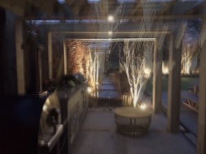 garden lighting at night