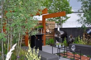 Outdoor entertainment space in a luxury property