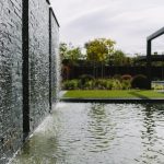Elegant water feature in a landscaped garden