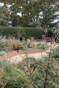 yellow gravel garden path