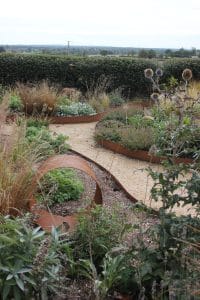 yellow gravel garden path